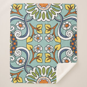 Manta Sherpa Patrón de cosecha de medallón de estilo turco