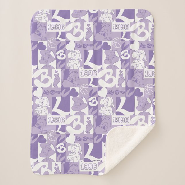 Manta Sherpa Patrón de cuadrícula Lola '96 (Anverso)