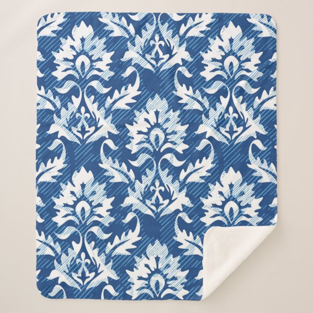 Manta Sherpa Patrón de damasco sin soldadura (Anverso)