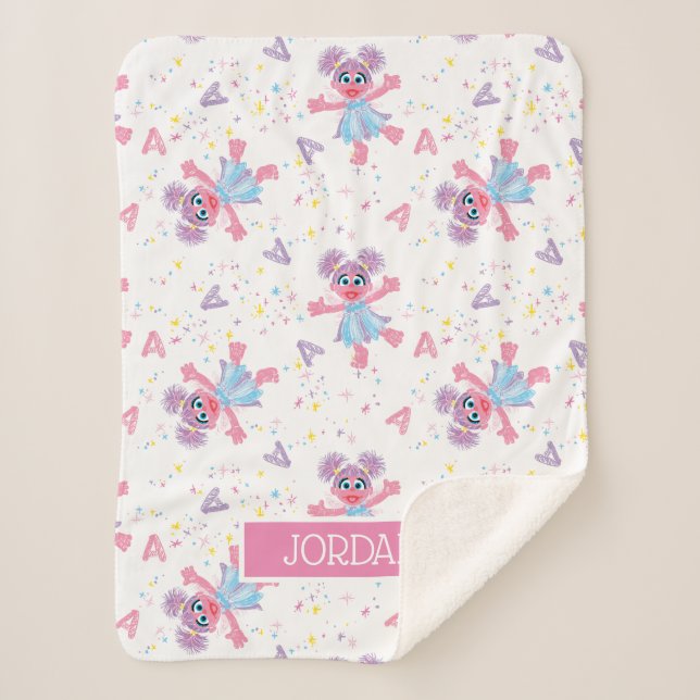 Manta Sherpa Patrón de destello de Abby Cadabby personalizado (Anverso)