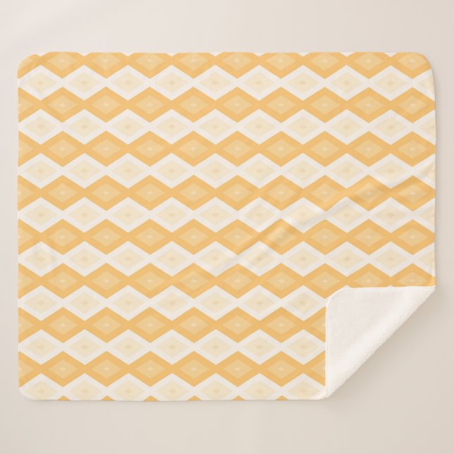 Manta Sherpa Patrón de diamante amarillo (Anverso (horizontal))