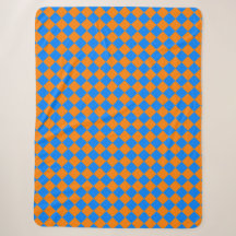 Patrón de diamante de cuadros azul naranja