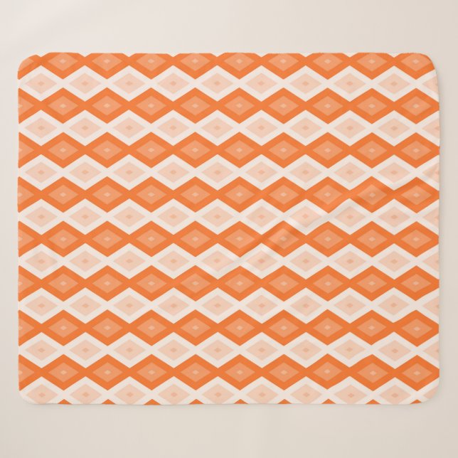 Manta Sherpa patrón de diamante naranja (Anverso (horizontal))