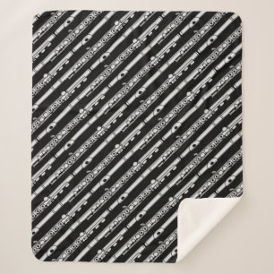 Manta Sherpa Patrón de dibujo de flauta