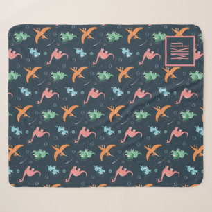 Manta Sherpa Patrón de dinosaurio espacial personalizado modern