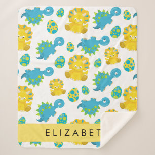 Manta Sherpa Patrón De Dinosaurios, Dinosaurios Cutos, Tu Nombr