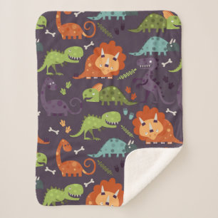 Manta Sherpa Patrón de dinosaurios lindos para cuarto de niños
