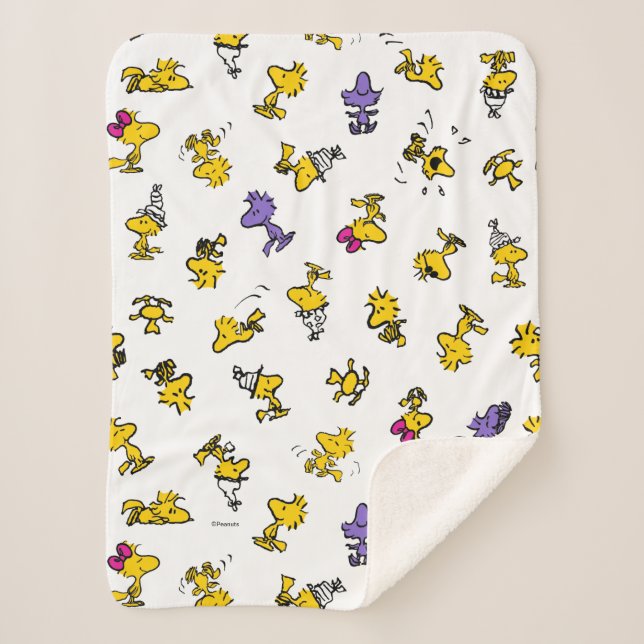 Manta Sherpa Patrón de diversión de Woodstock (Anverso)