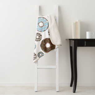 Manta Sherpa Patrón De Donuts, Donuts Azules, Donuts Marrones