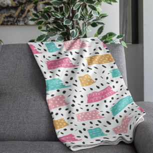 Manta Sherpa Patrón de Doodle abstracto corto