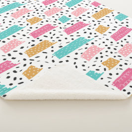 Manta Sherpa Patrón de Doodle abstracto corto