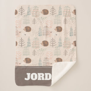 Manta Sherpa Patrón de edgehog de Cuadros Woodland