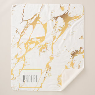 Manta Sherpa Patrón de efecto de Faux Gold moderno