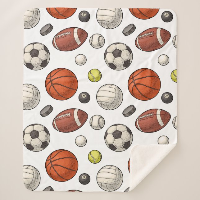 Manta Sherpa Patrón de equipo deportivo (Anverso)