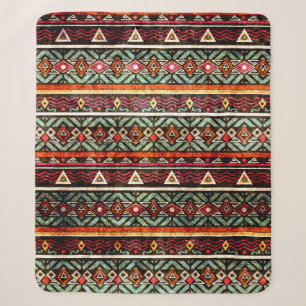 Manta Sherpa Patrón de etno tribal grunge en estilo retro