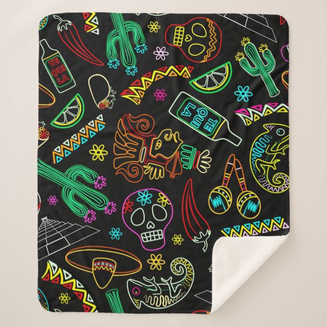 Manta Sherpa Patrón de Fiesta de México (Anverso)