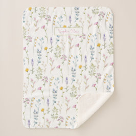 Manta Sherpa Patrón de flor silvestre