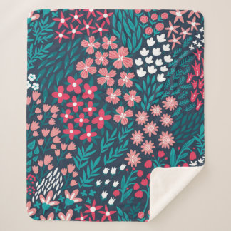 Manta Sherpa Patrón de flor vintage sin soldadura. Infino repet