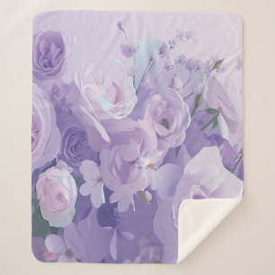 Manta Sherpa Patrón de flores blandas