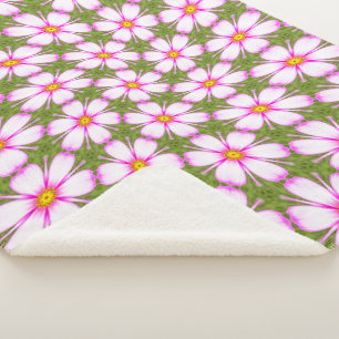 Manta Sherpa Patrón de flores de cosmos