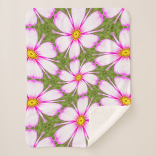 Manta Sherpa Patrón de flores de cosmos