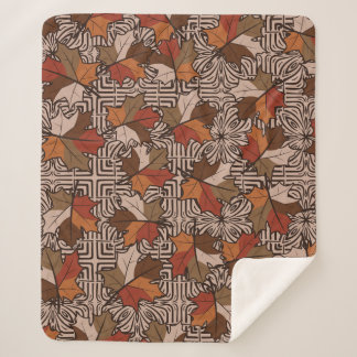 Manta Sherpa Patrón de flores de cuatro dedos de hojas de arce