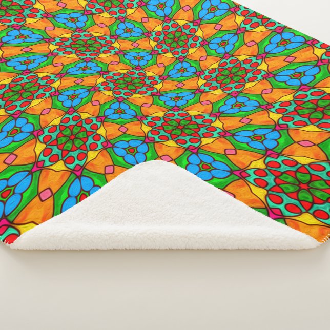 Manta Sherpa Patrón de flores estéticas (3/4)