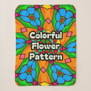 Manta Sherpa Patrón de flores estéticas