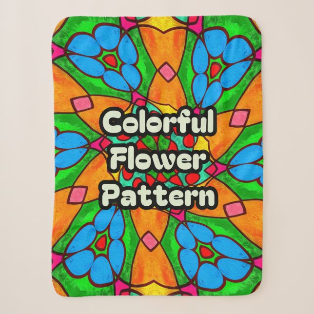Manta Sherpa Patrón de flores estéticas (Anverso)