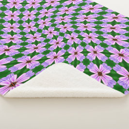 Manta Sherpa Patrón de flores rosadas espumosas