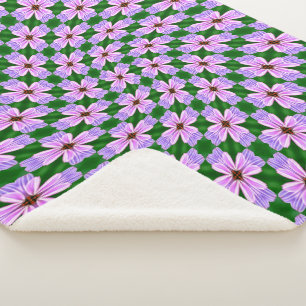Manta Sherpa Patrón de flores rosadas espumosas