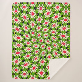 Manta Sherpa Patrón de flores rosadas y blancas