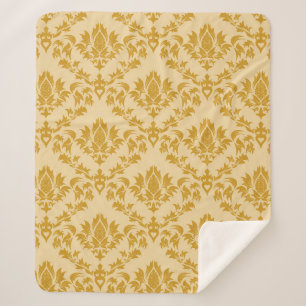 Manta Sherpa Patrón de fondo sin costuras de Damask, abstracto,