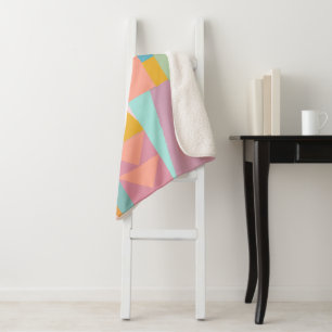 Manta Sherpa Patrón de formas geométricas modernas de color lúd