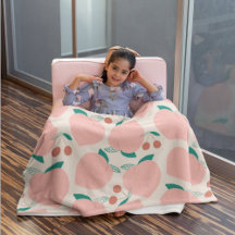 Patrón de frutas de melocotones y cerezas rojas