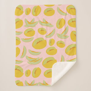 Manta Sherpa Patrón de frutas de Melones de Honeydew