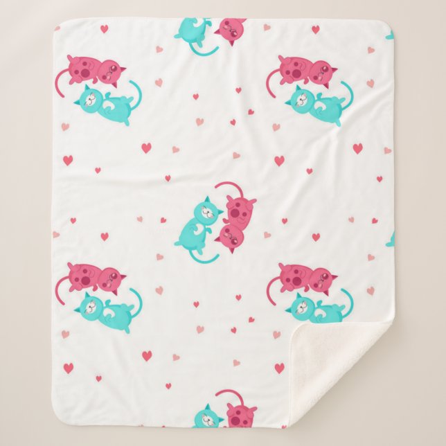 Manta Sherpa Patrón de gato (Anverso)