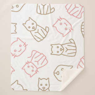 Manta Sherpa Patrón de gato
