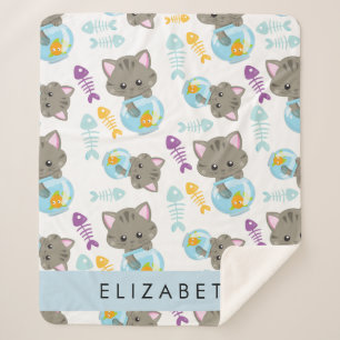 Manta Sherpa Patrón De Gatos, Gatos Cutos, Gatitos, Tu Nombre