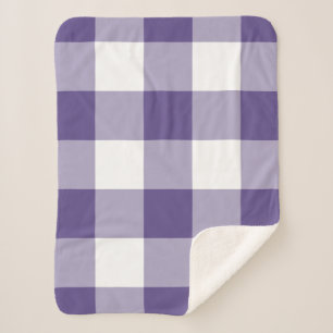 Manta Sherpa Patrón de Gingham violeta púrpura