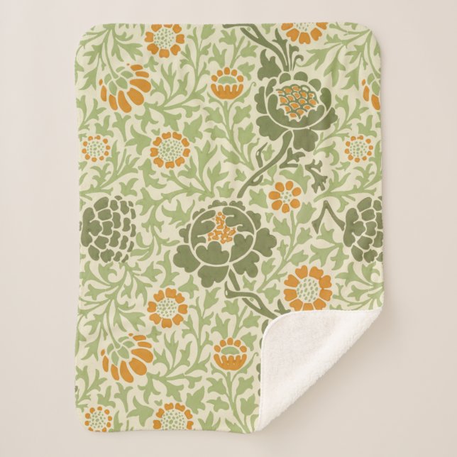 Manta Sherpa Patrón de grafton (por William Morris) (Anverso)