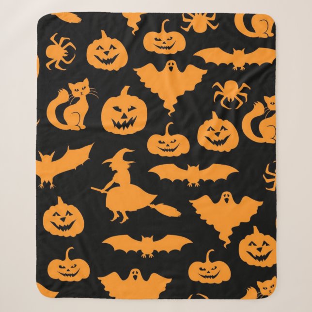 Manta Sherpa Patrón de Halloween (Anverso)