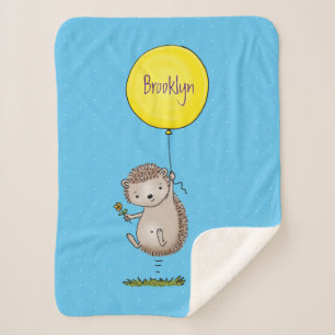 Manta Sherpa Patrón de hedgehog y personalizado de globos