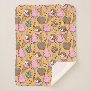 Manta Sherpa Patrón de helado Patrón de las lolias langosta