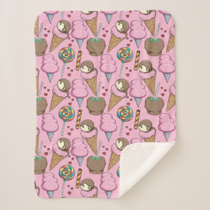 Manta Sherpa Patrón de helado   Patrón de las lolias   langosta