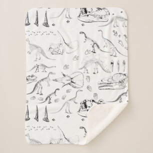 Manta Sherpa Patrón de huesos fósiles de dinosaurios