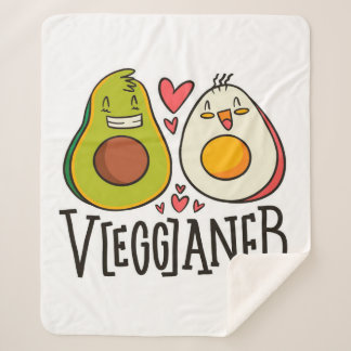 Manta Sherpa Patrón de Huevo de aguacate Kawaii Personalizado