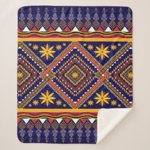 Manta Sherpa Patrón de ikat oriental geométrico étnico tradicio
