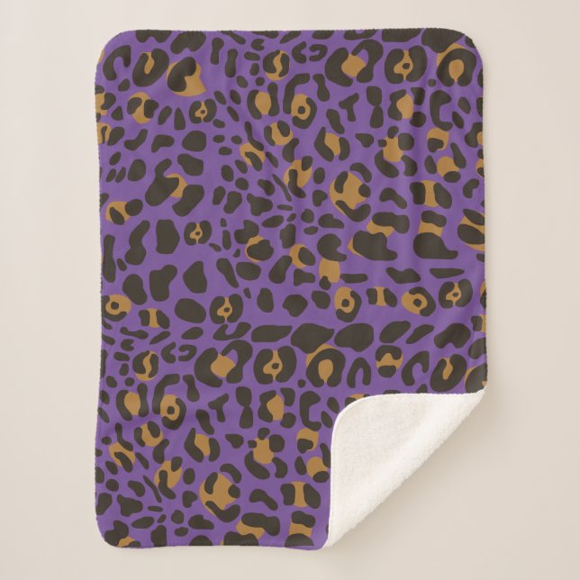 Manta Sherpa Patrón de impresión animal de leopardo jaguar (Anverso)