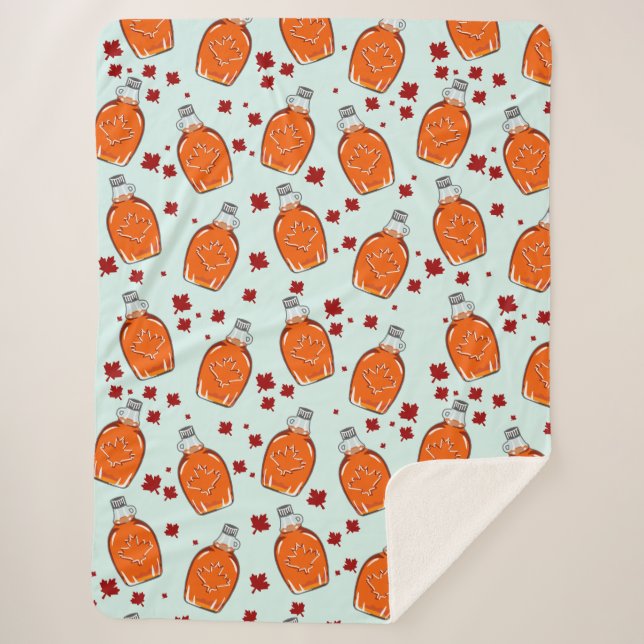 Manta Sherpa Patrón de jarabe de arce canadiense (Anverso)